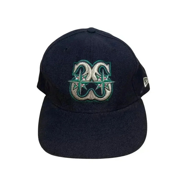 Seattle Mariners double S New Era fitted hat, navy blue, original fit size 7 1/4 - Picture 1 of 6